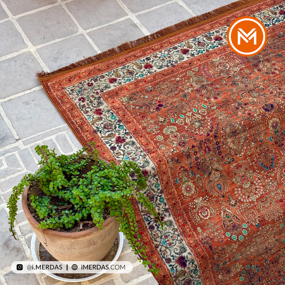 فرش کهنه نما کد Q04606 زمینه تمام رنگ